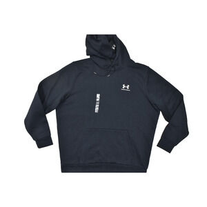 Under Armour Men's Black Hoodie Pullover Loose Fit Size 2XL Cotton Blend NWT
